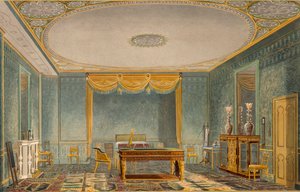 The Kings Bedroom, from Views of the Royal Pavilion, Brighton
